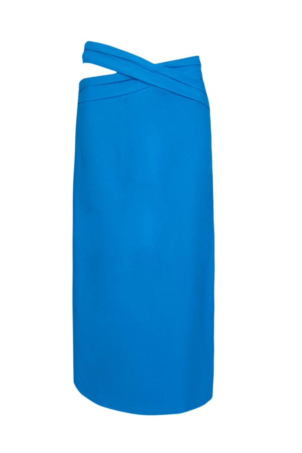 L'Cecci - Saia Midi Transpassada com Fenda Azul