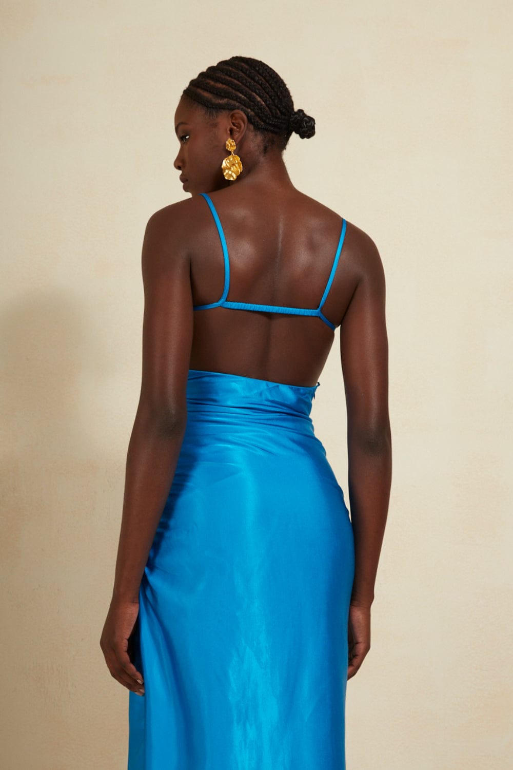 L'Cecci - Vestido Midi Alça Fina Azul