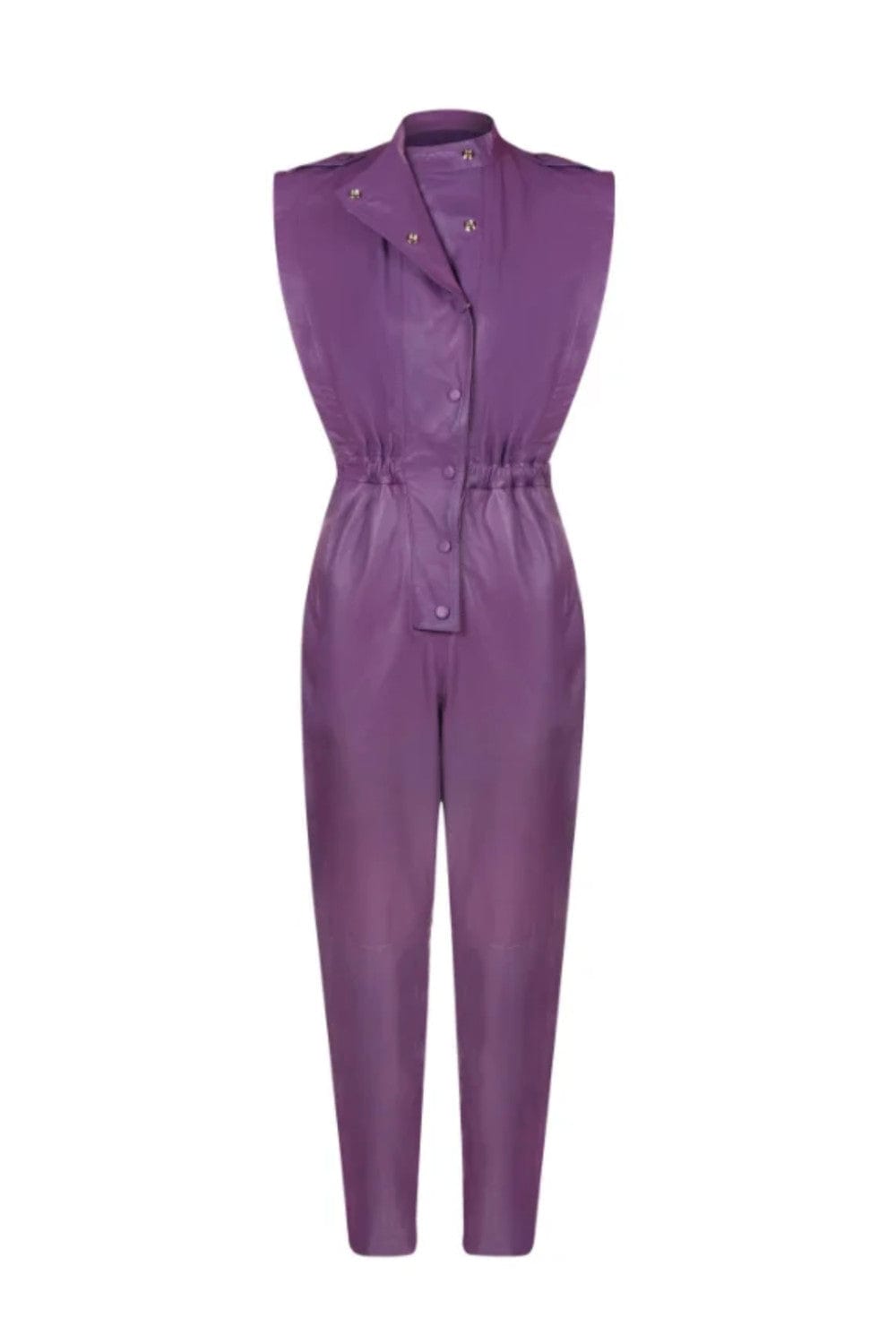 M Leal - Macacão Cargo Couro Purpura