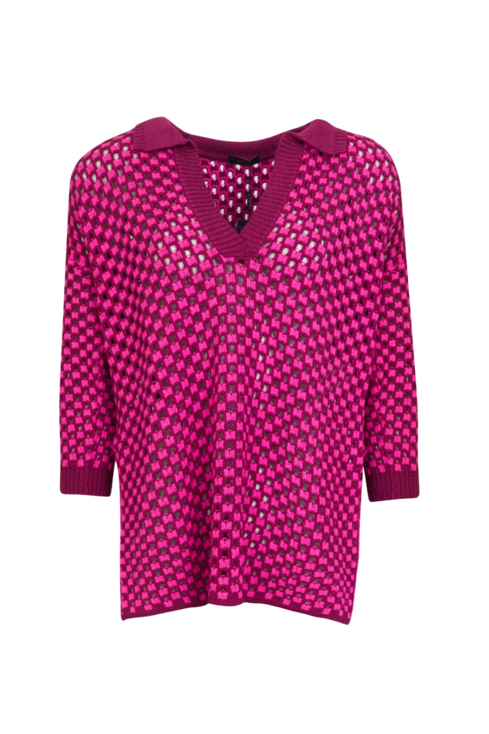 L'Cecci - Blusa Tricot Manga 3/4 Rosa
