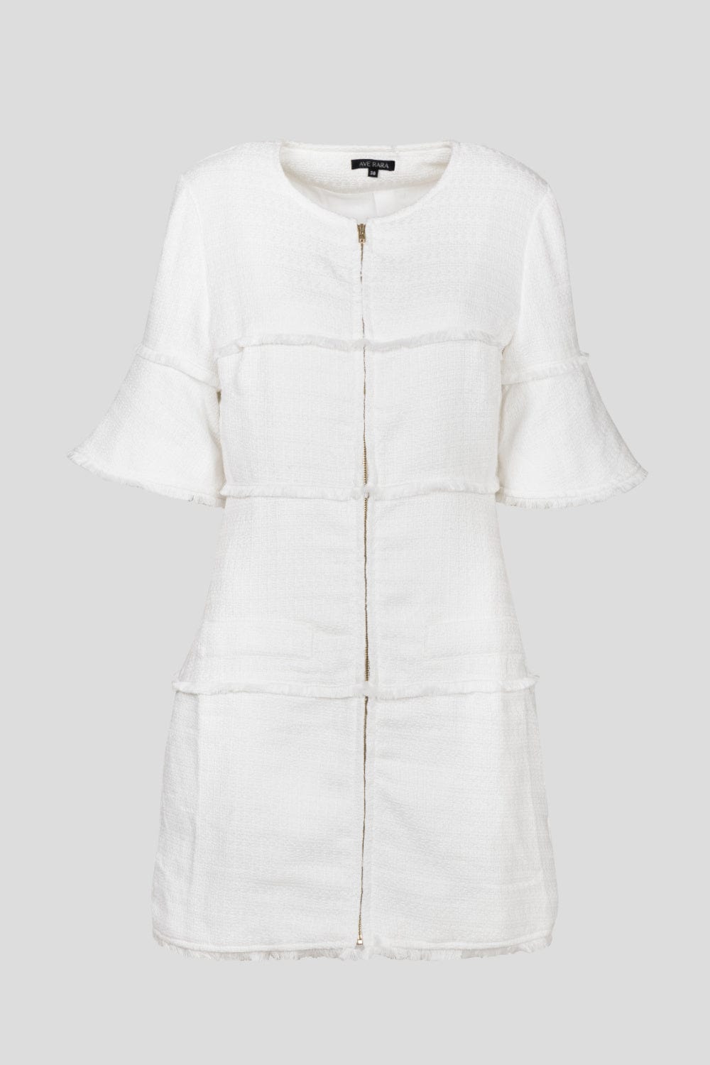Ave Rara - Vestido Curto em Tweed Branco