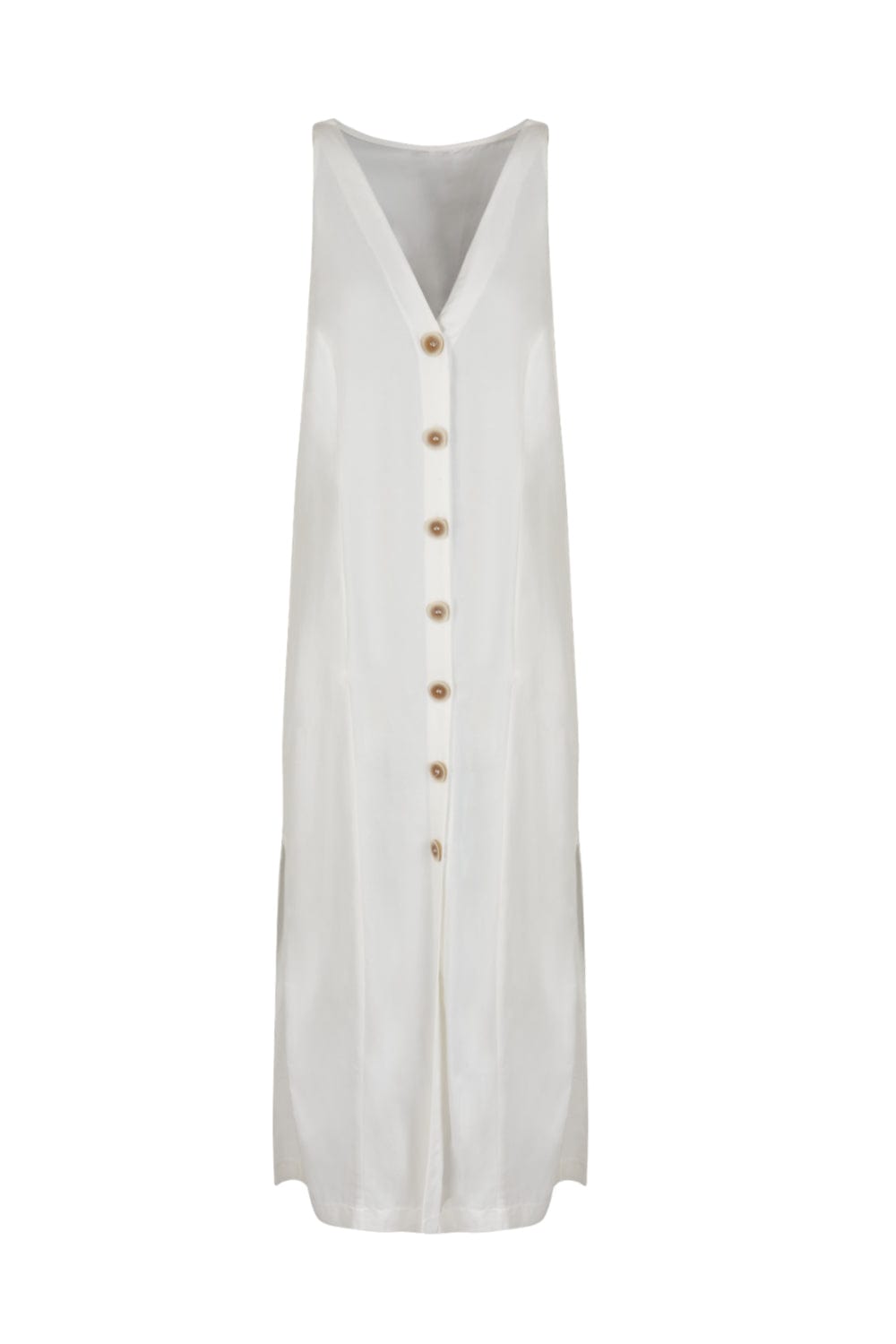 L'Cecci - Vestido Midi Viscolinho Off White