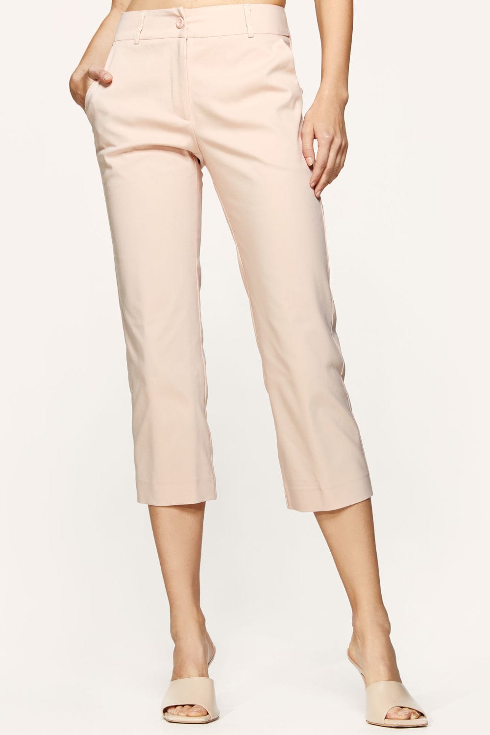 Access - Calça Pantacourt Cintura Alta Rosa Claro