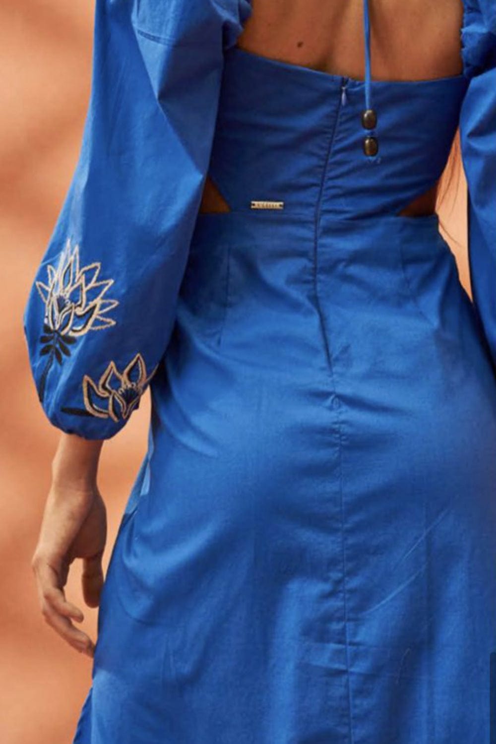 L'Cecci - Vestido Midi Bordado Azul