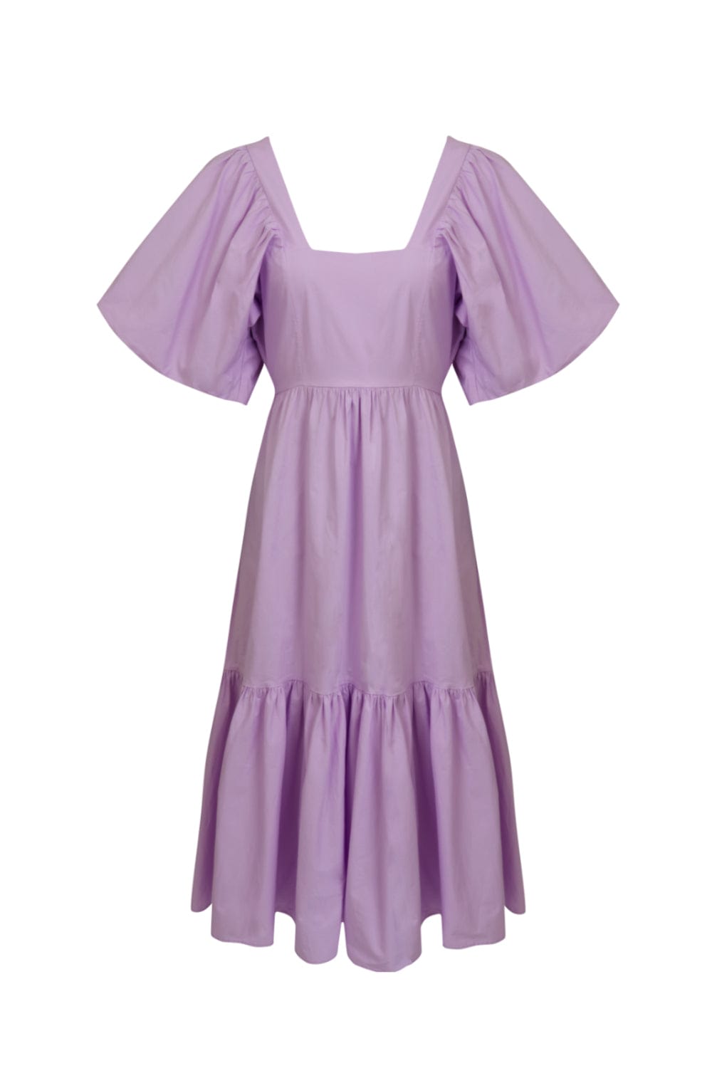 L’Cecci - Vestido Midi Manga Bufante Lílas