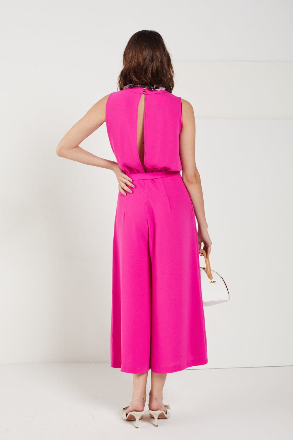 Access - Macacão Pantacourt com Cinto Pink