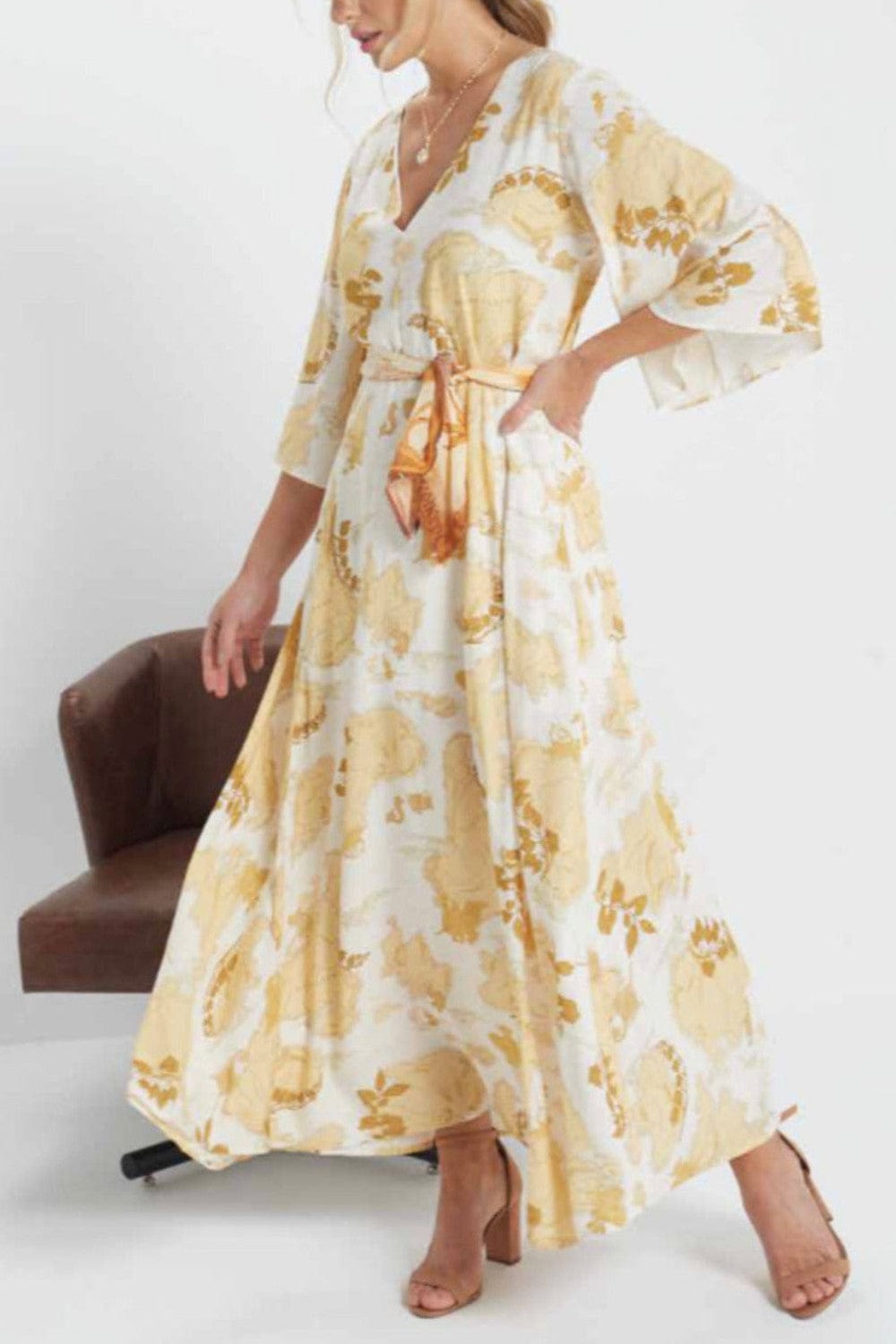 Canal Concept - Vestido Longo Manga 3/4