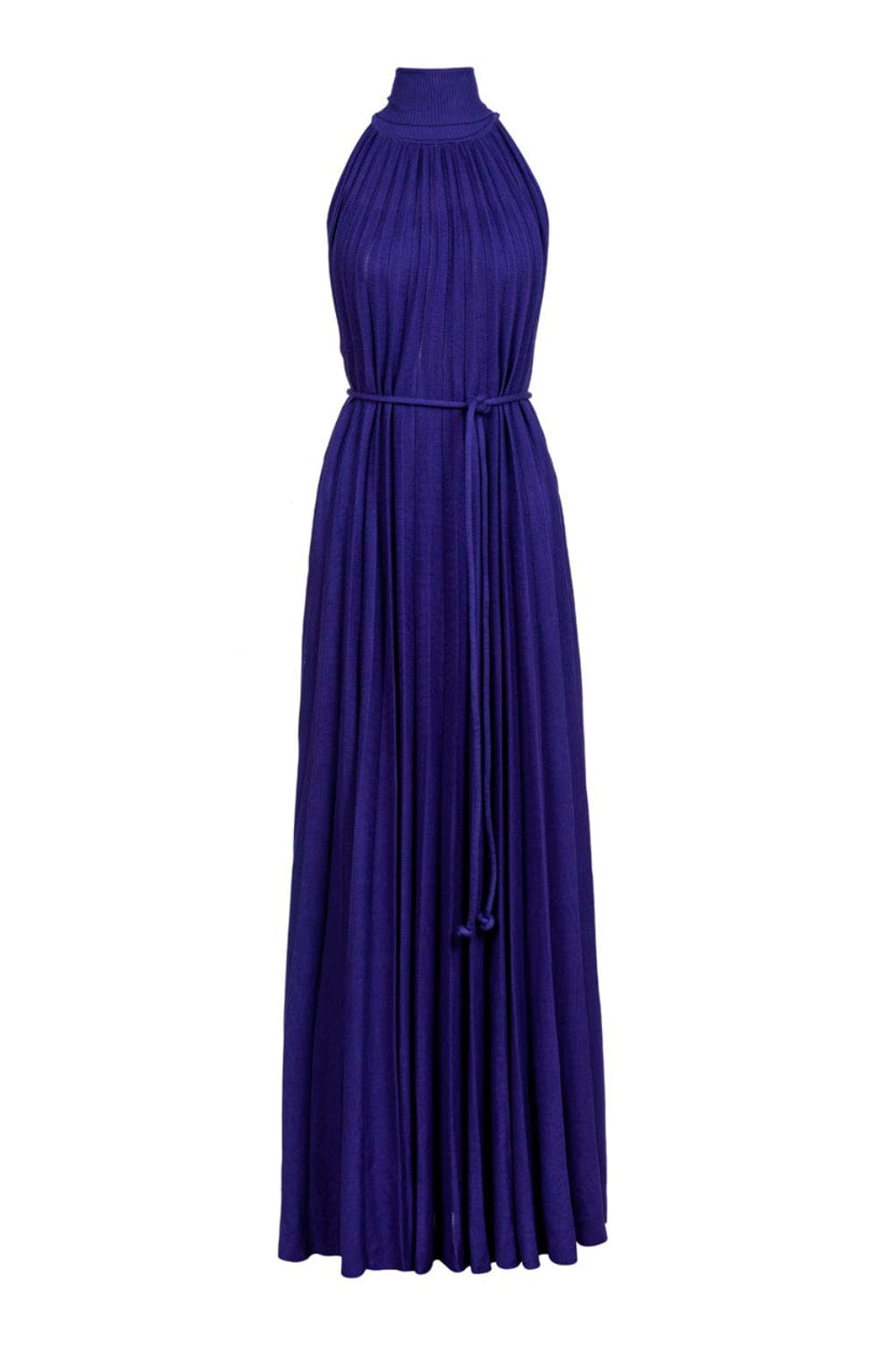 Coven - Vestido Longo Plissado Gola Alta Roxo