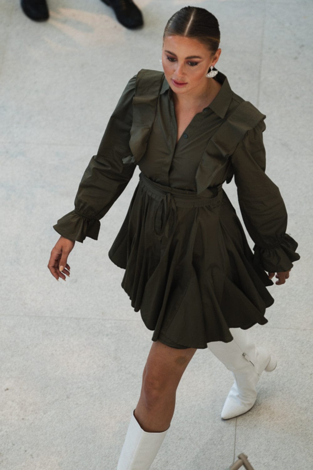 Coolrated - Vestido Curto Tricoline Verde