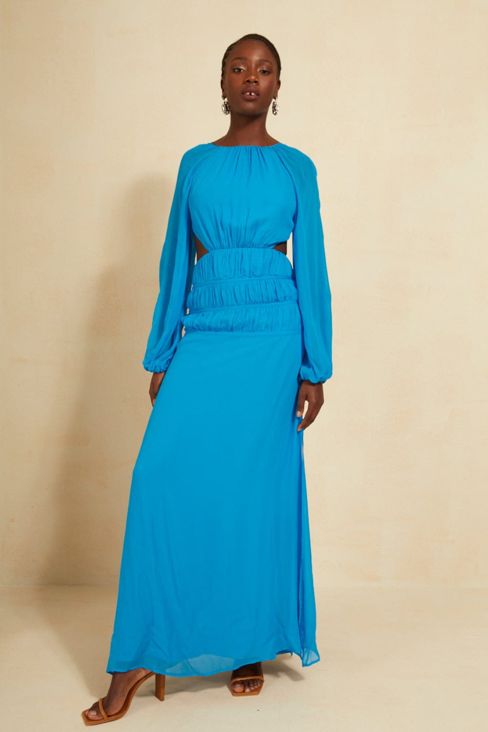 L'Cecci - Vestido Longo Viscose Azul