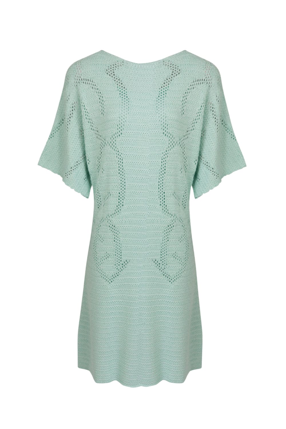 Viviane Furrier - Vestido Curto com Detalhes em Tricot Aqua