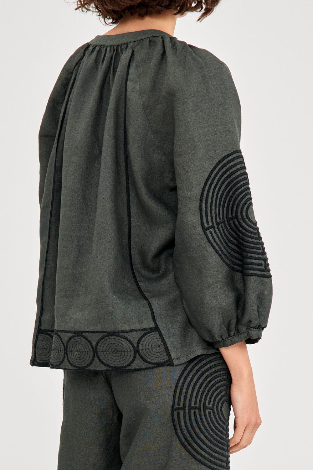 Greek Archaic Kori - Blusa Manga Longa Bata Linho