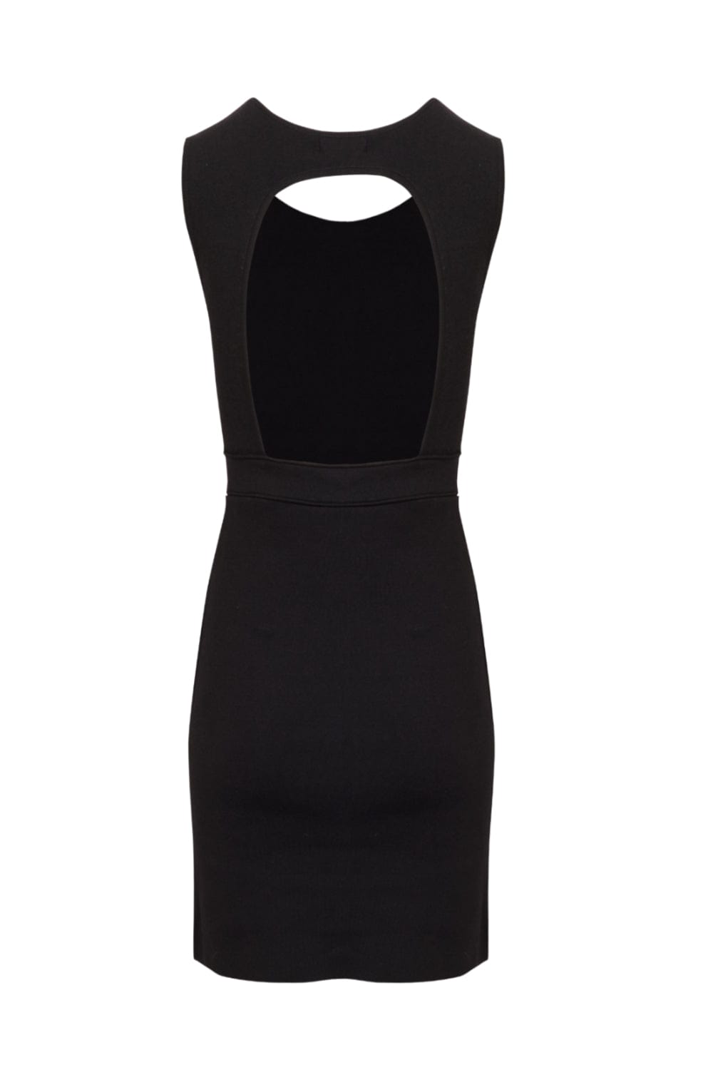 Viviane Furrier - Vestido Curto Decote Costas em Tricot Estruturado Preto