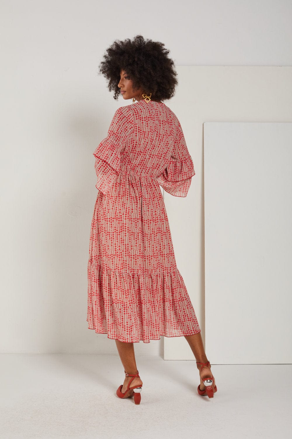 Cristina Barros - Vestido Midi Manga 3/4