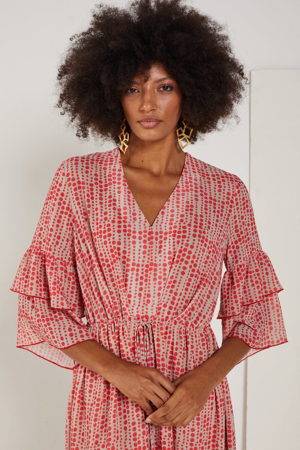 Cristina Barros - Vestido Midi Manga 3/4