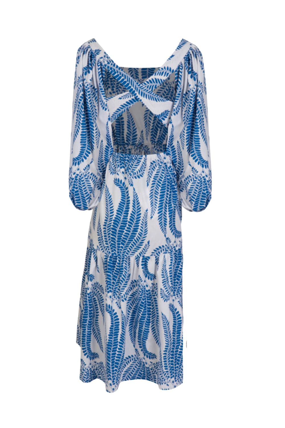 Lalibela - Vestido Midi Longuete Alça Cruzada nas Costas