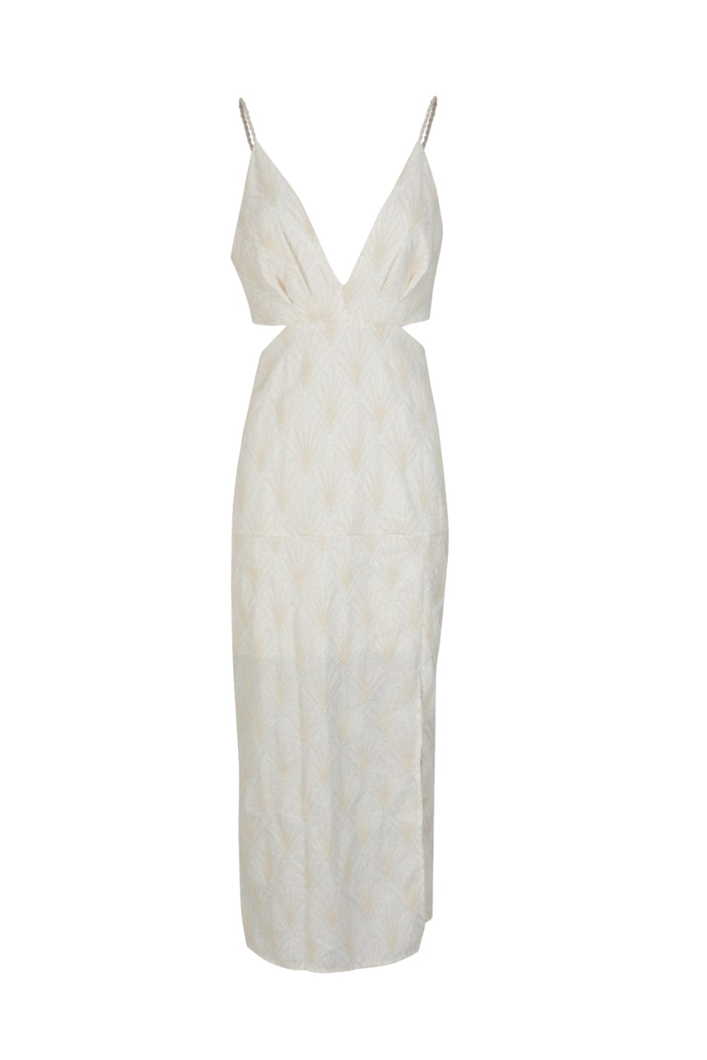 L'Cecci - Vestido Midi Bordado Viscolinho Off White