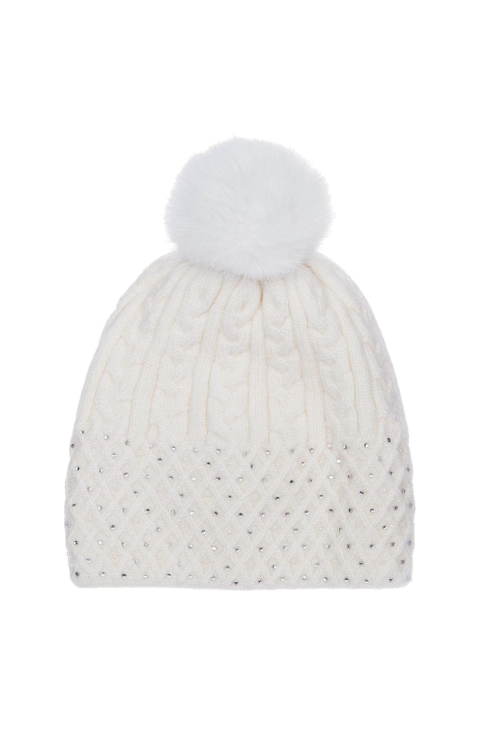 Alex Max - Gorro de Lã com Aplicação e Pompom Off White