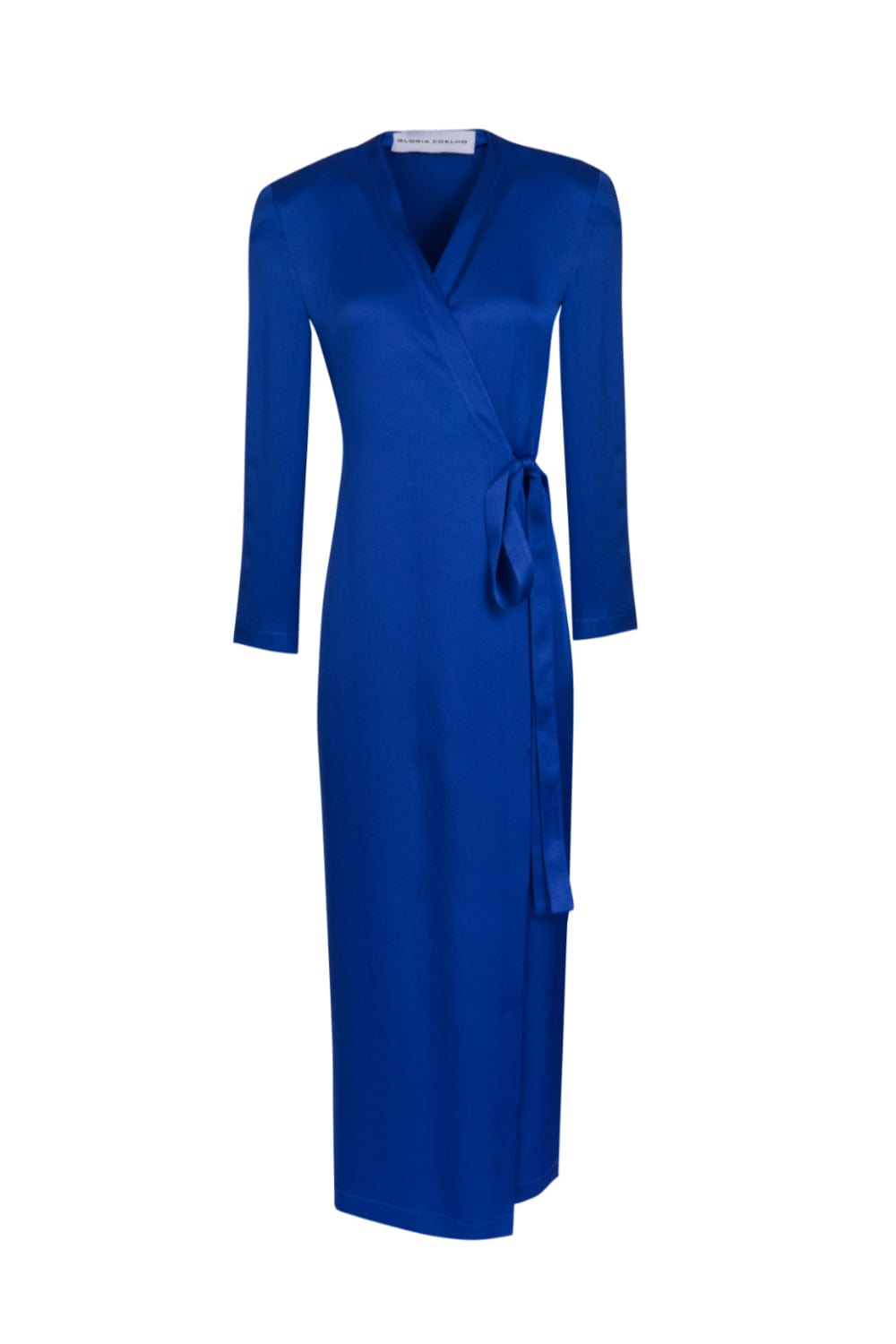 Glória Coelho - Vestido Longo Cachecouer de Crepe Azul Royal
