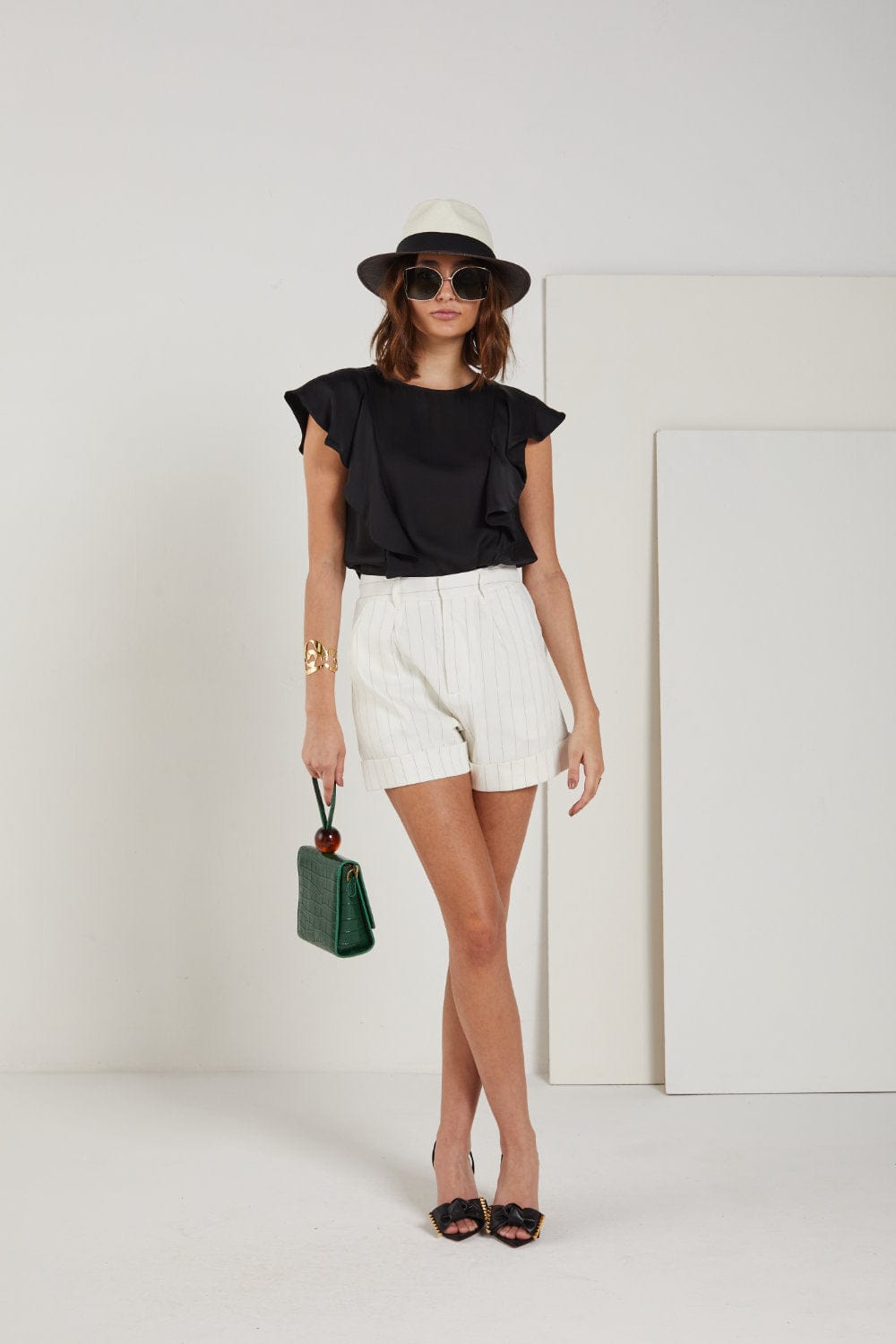 Meilleur Moments - Short Risca de Giz Viscolinho