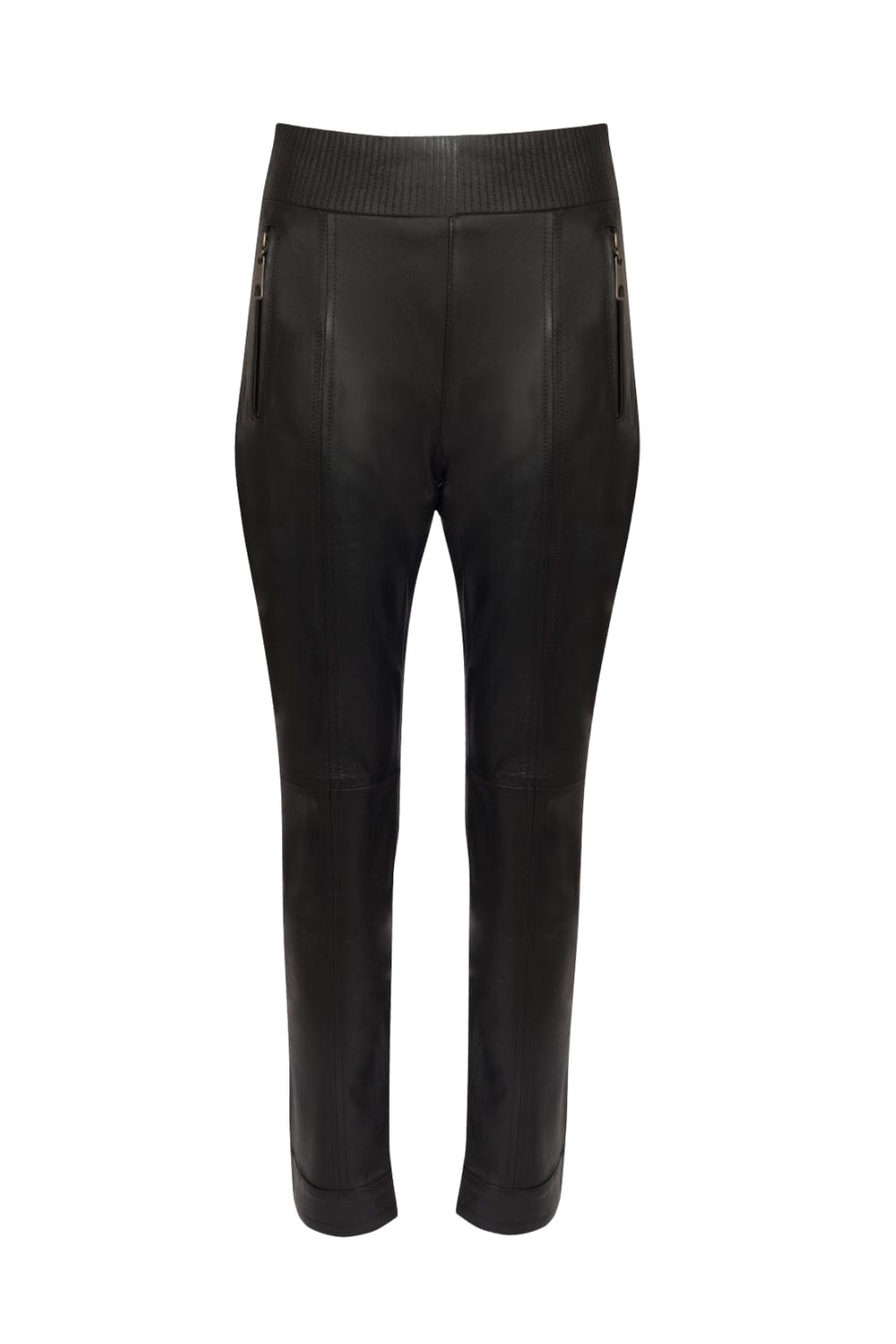 Di Capra - Calça Couro Elástico Cós Preto