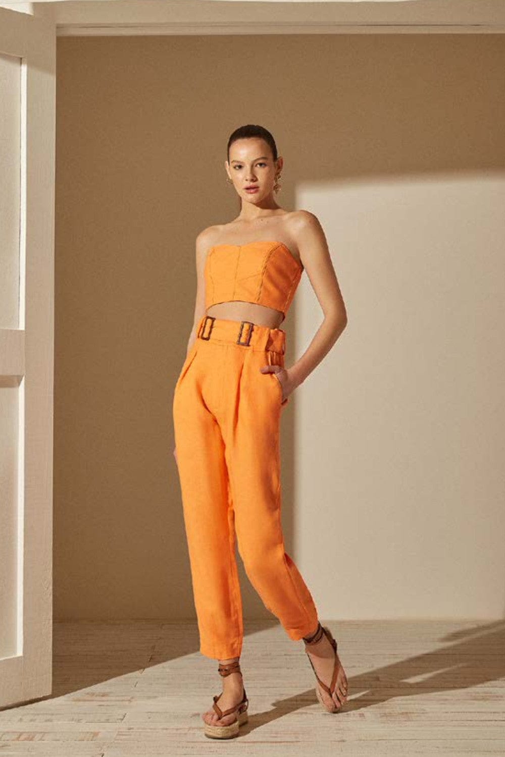 L'Cecci - Calça Viscolinho com Cinto