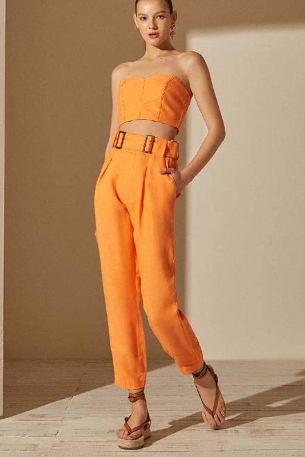 L'Cecci - Calça Viscolinho com Cinto