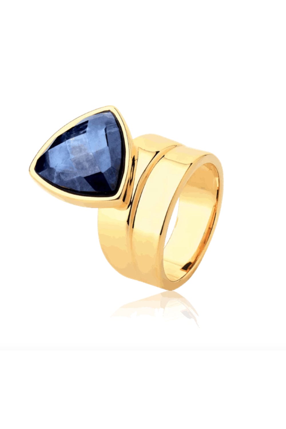 Aimer - Anel Equilibrio Sodalita Azul Banhado a Ouro 18k