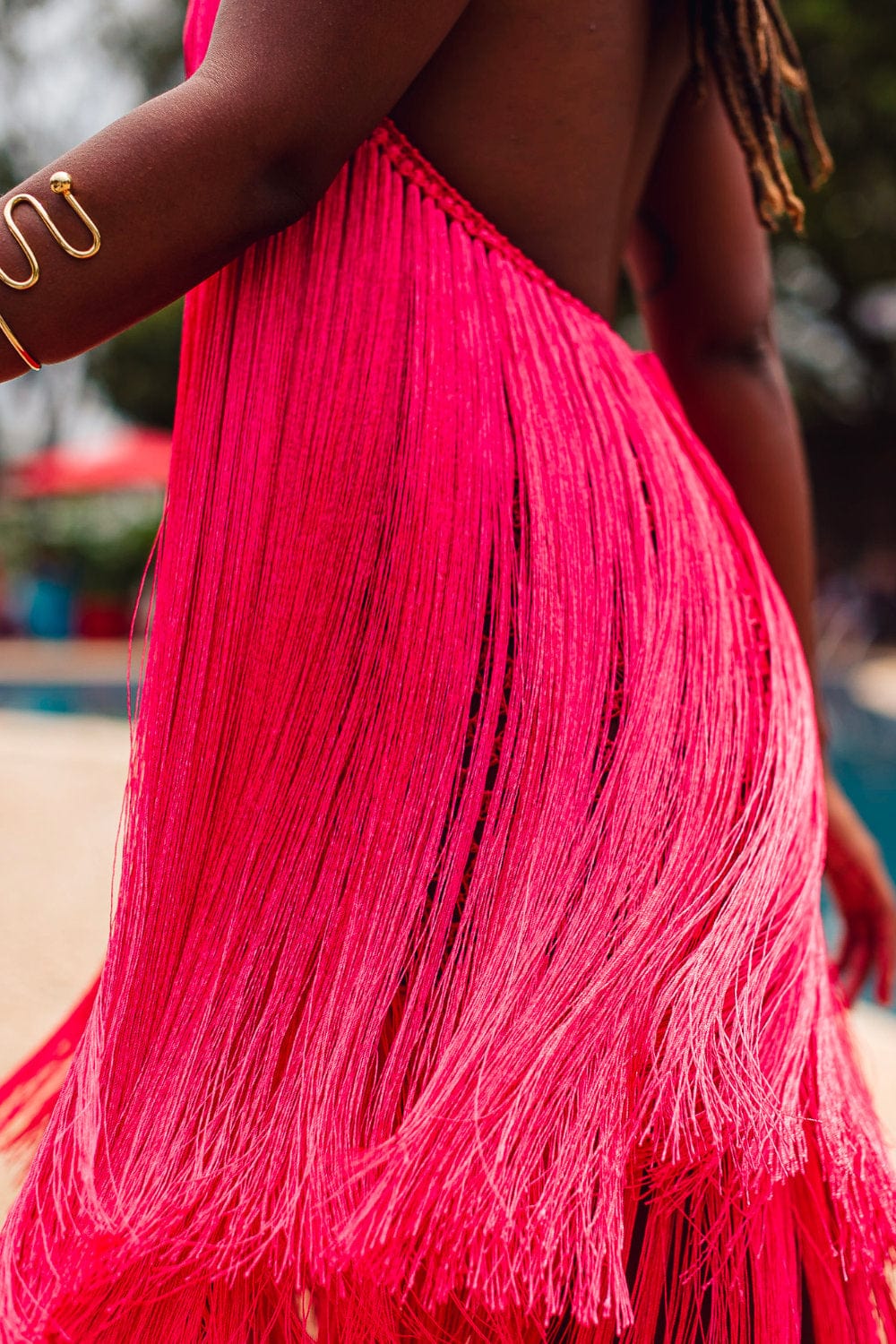 Andrea Almeida - Vestido Midi Franjas Crochet Frente Única Bel