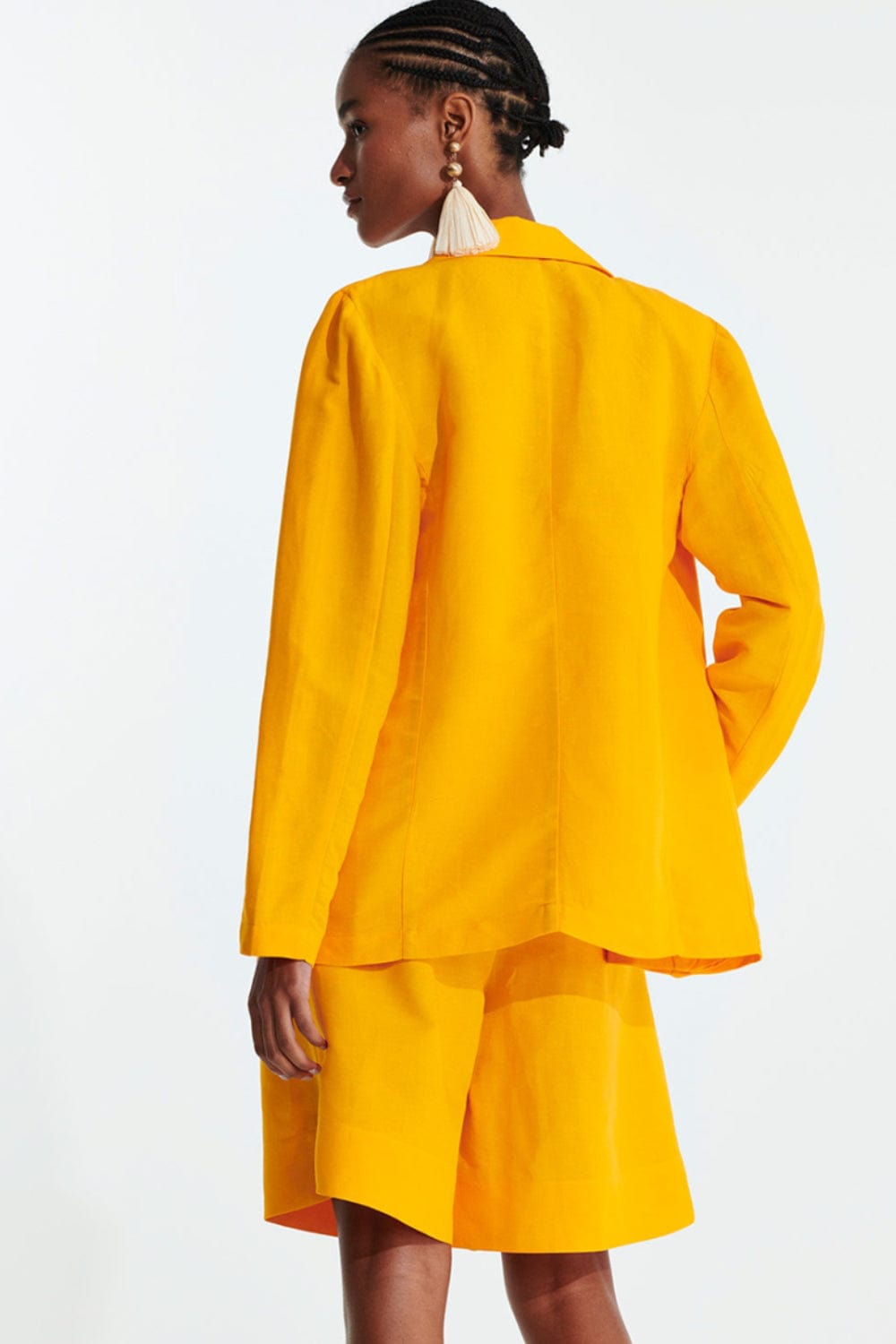 L'Cecci - Blazer Oversized Viscolinho Amarelo