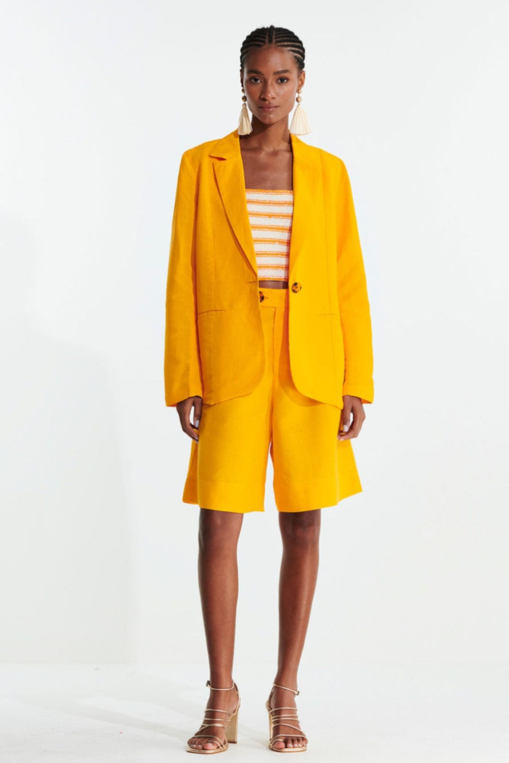 L'Cecci - Blazer Oversized Viscolinho Amarelo