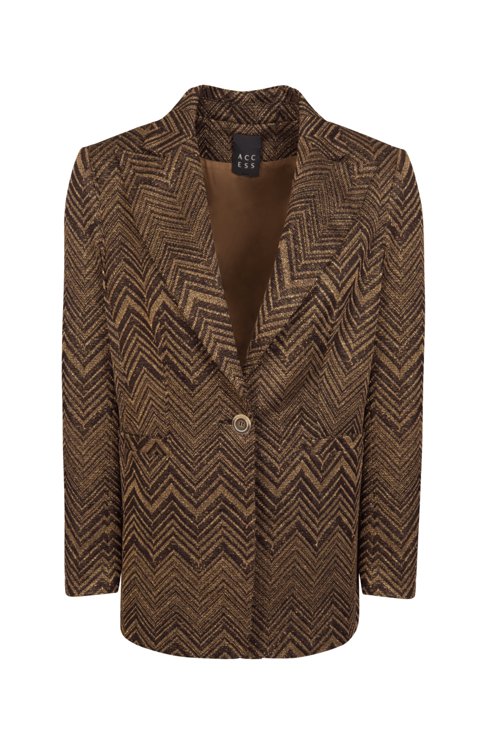 Access - Blazer um Botão Chevron Preto e Dourado