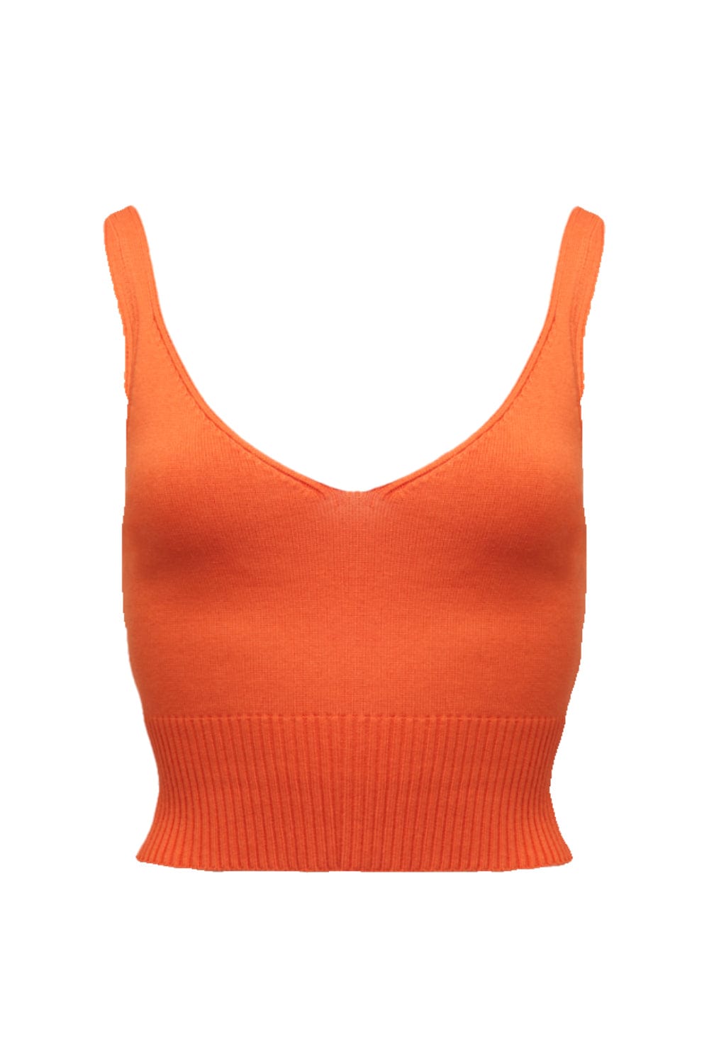 Viviane Furrier - Blusa Cropped Alça Fina Decote V Laranja