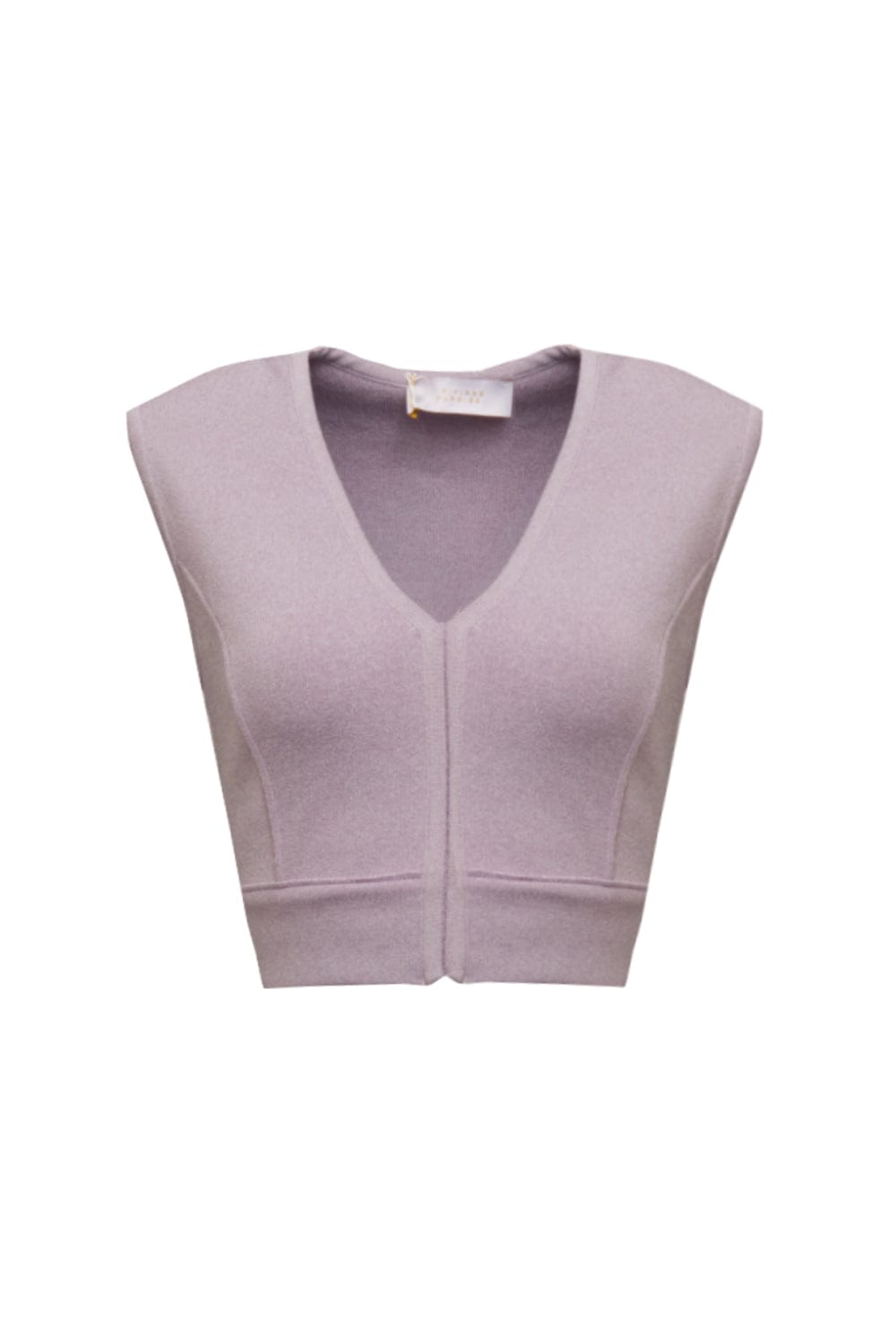 Viviane Furrier - Blusa Cropped Decote V em Tricot Estruturado