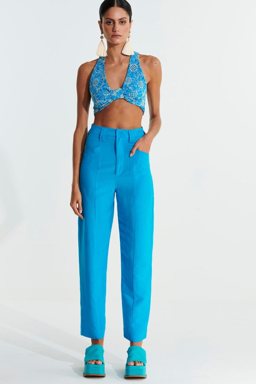 L'Cecci - Calça Alfaiataria Azul