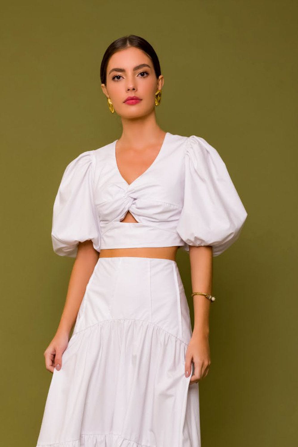 Lalibela - Blusa Cropped Manga Bufante Marie Curie
