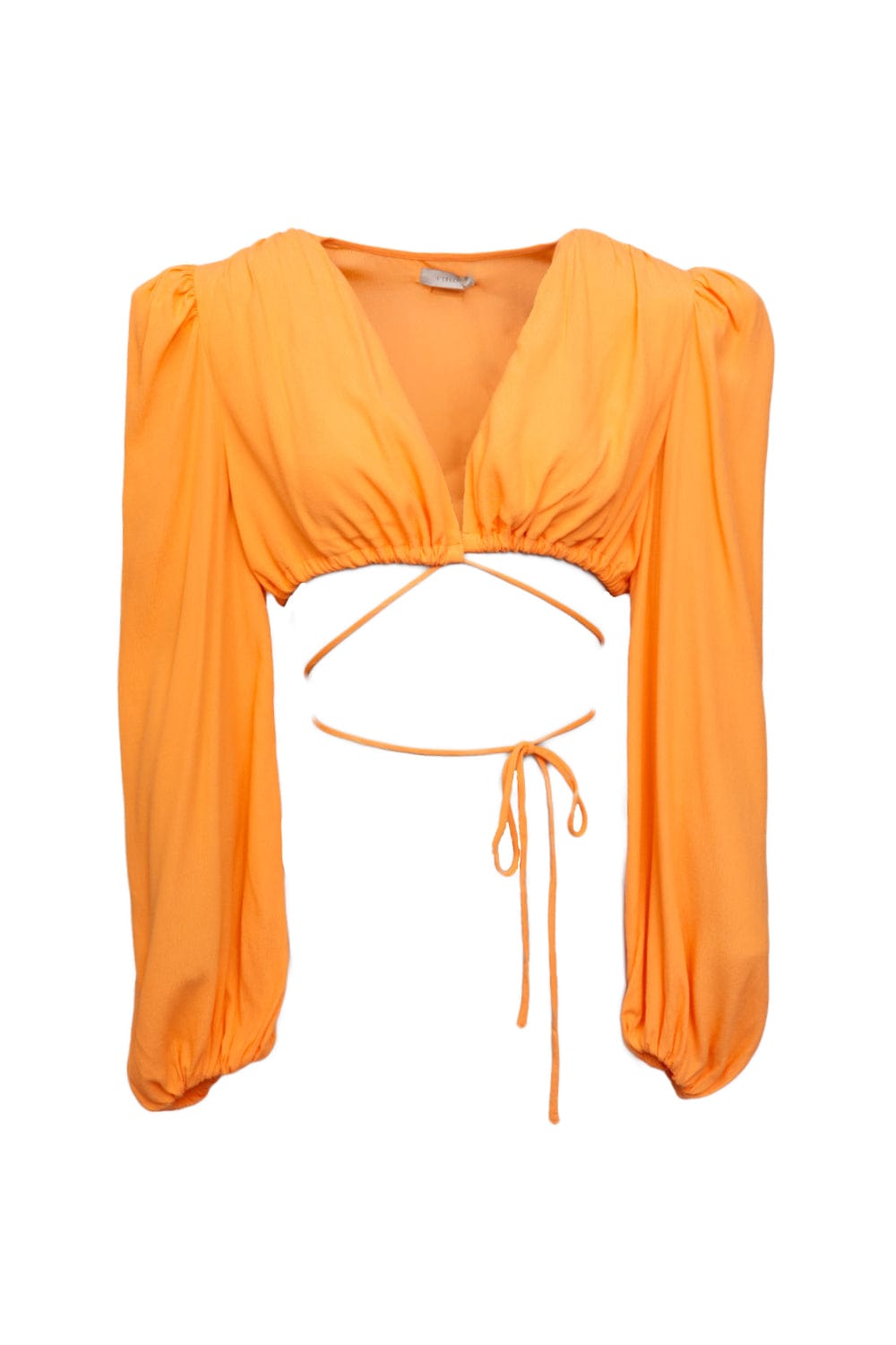 L’Cecci - Blusa Cropped Manga Longa Laranja