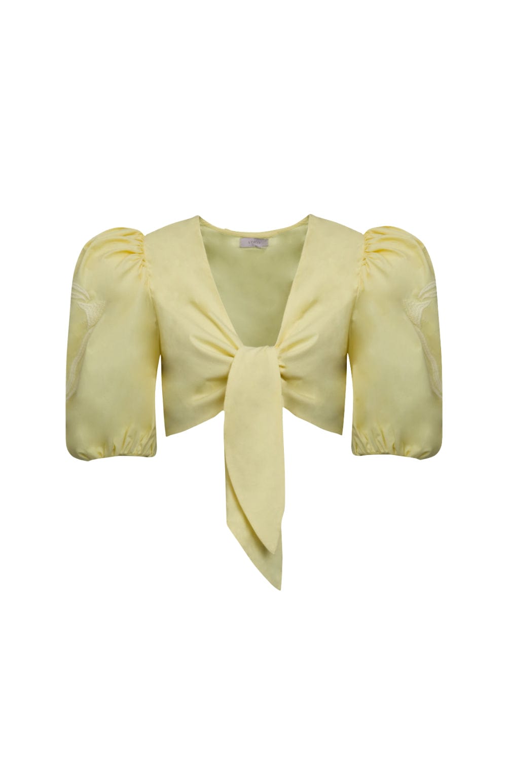 L'Cecci - Blusa Cropped com Manga Buffante Amarelo