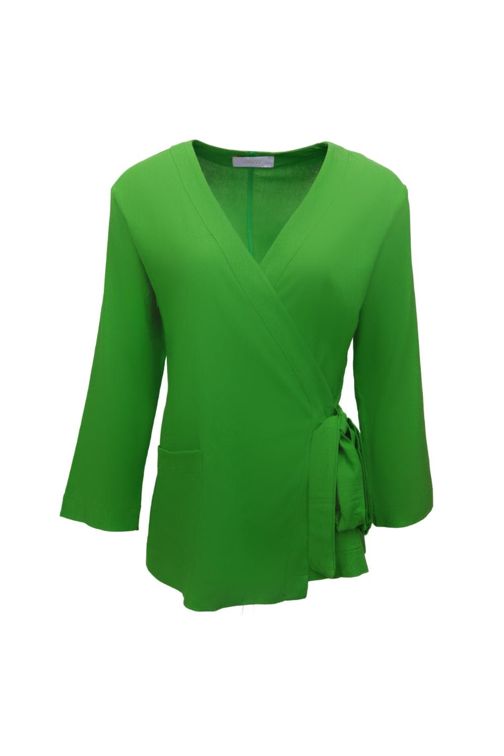 Viviane Furrier - Blusa Manga Longa Kimono Decote V Verde