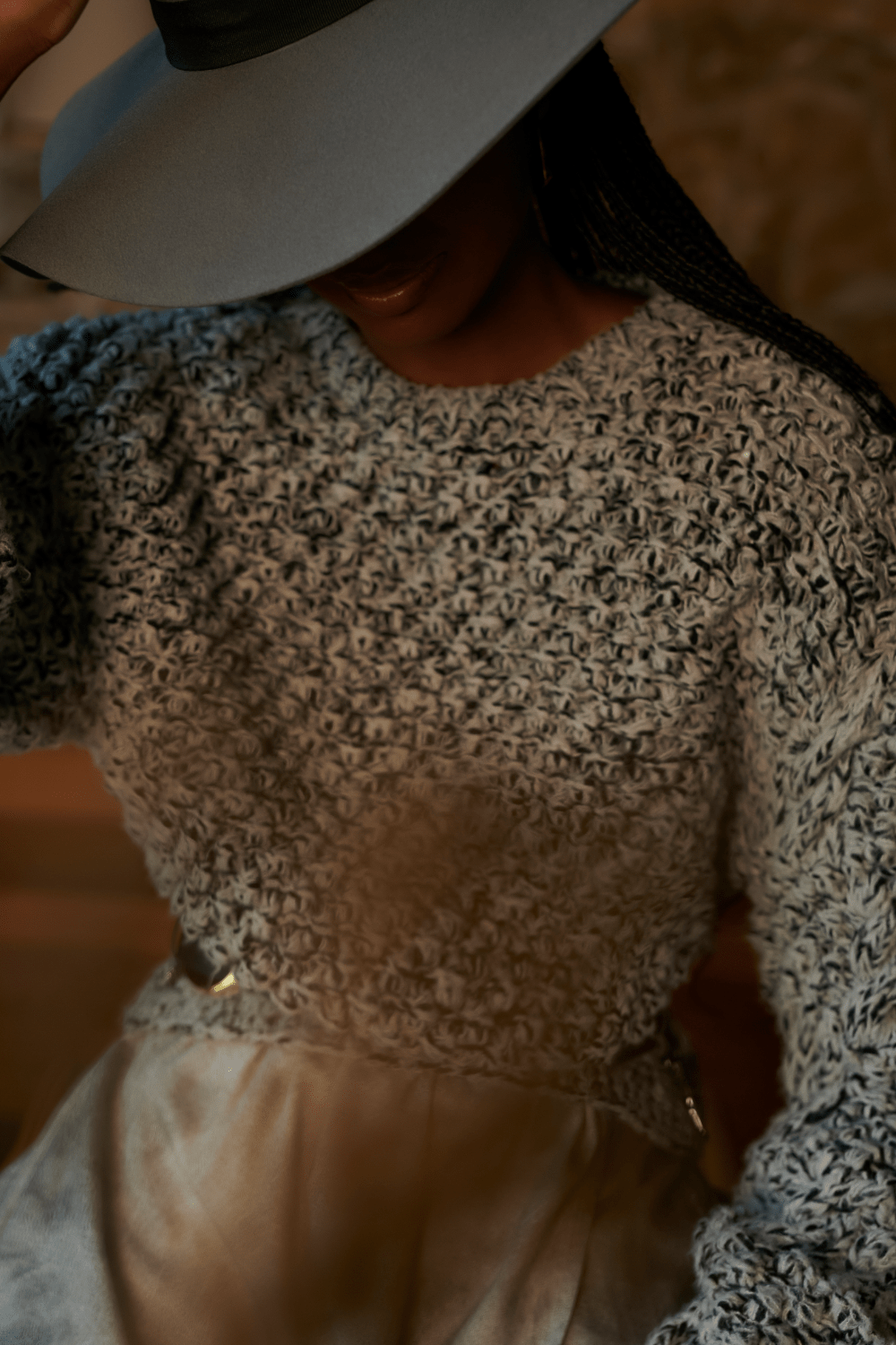 Caché - Blusa Manga Longa Luciana Tricot Fechado Preto