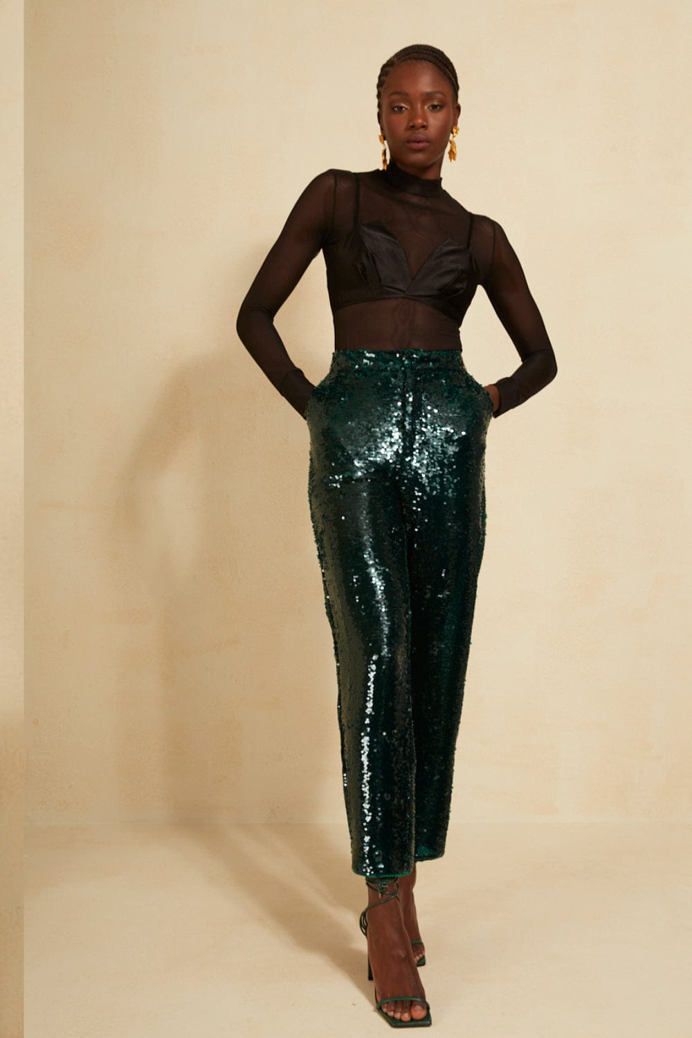 L'Cecci - Blusa Manga Longa Tule Preto