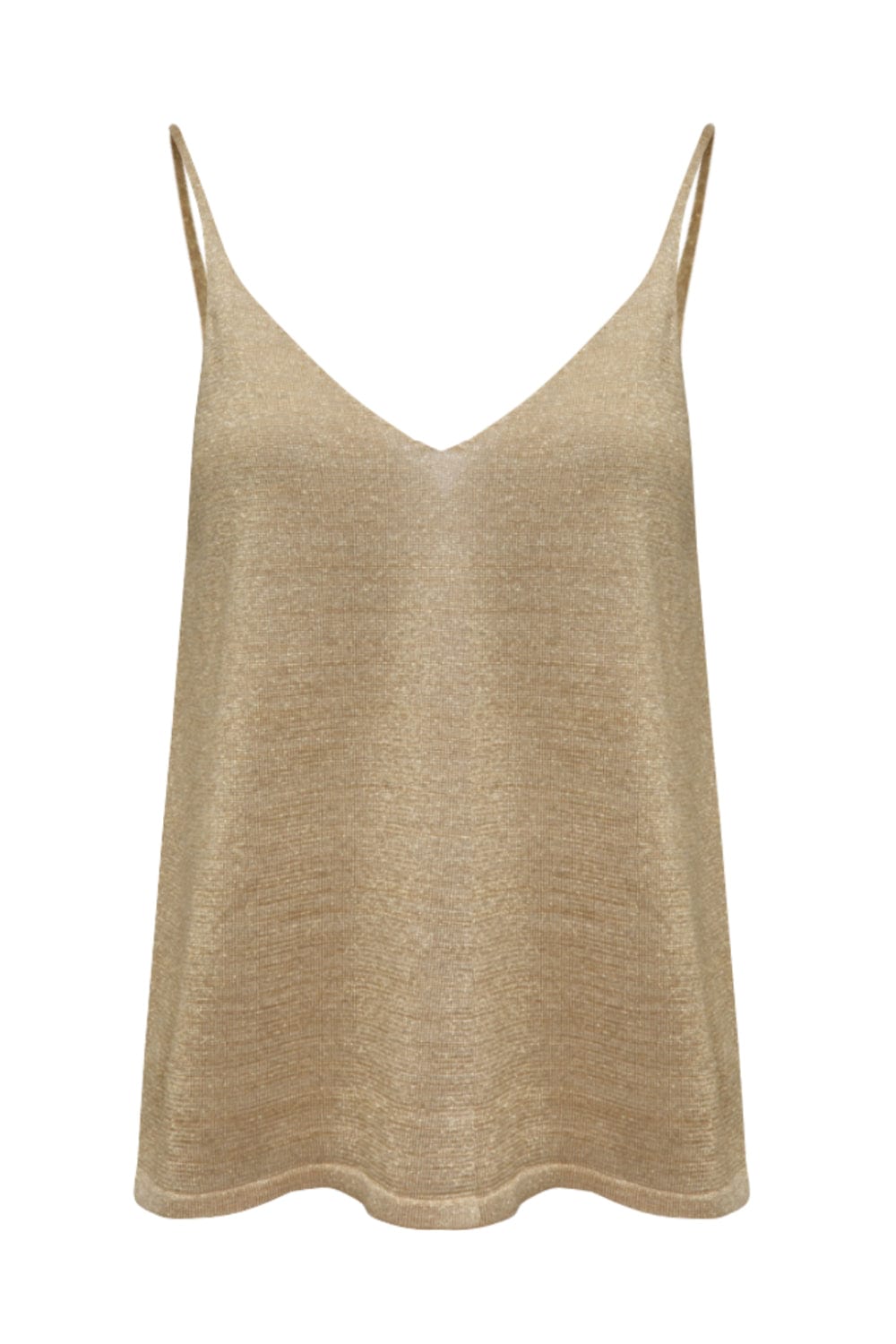 Viviane Furrier - Blusa Alça Fina com Lurex Dourado