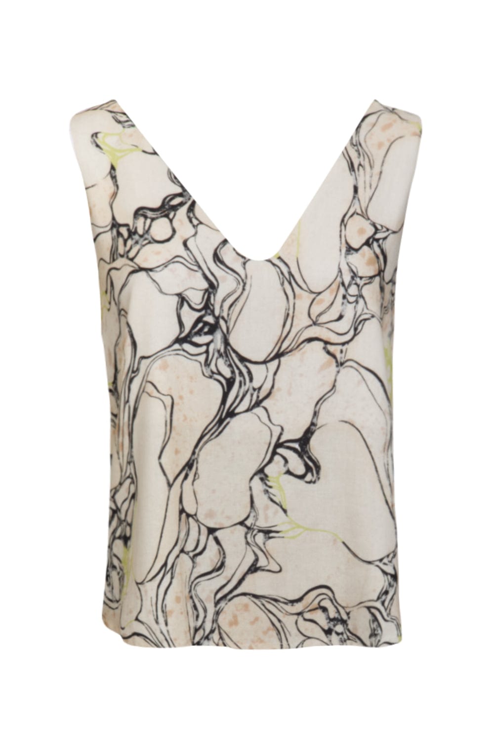 Viviane Furrier - Blusa sem Manga Decote V Tecido Pleno