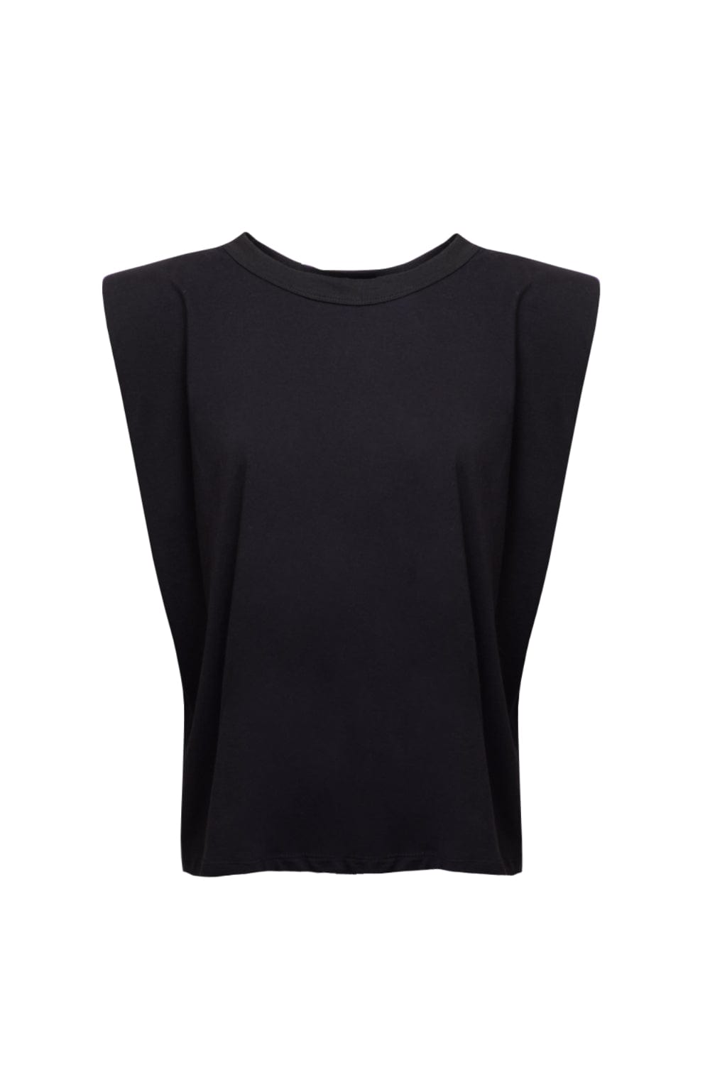 Glória Coelho - Blusa sem Manga T-shirt Ombreira Muscle Tee Preto