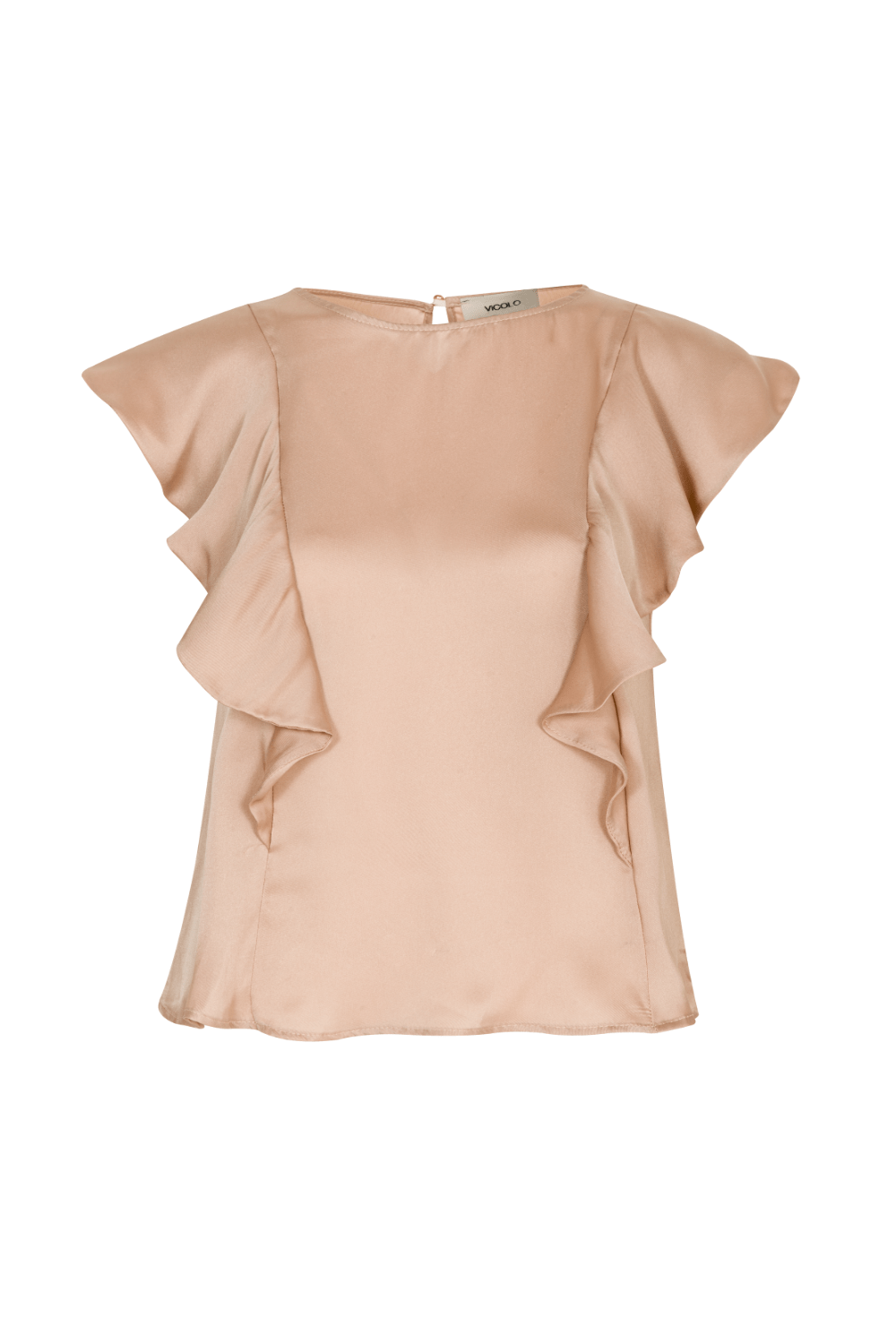Vicolo - Blusa sem Manga com Babado Bege