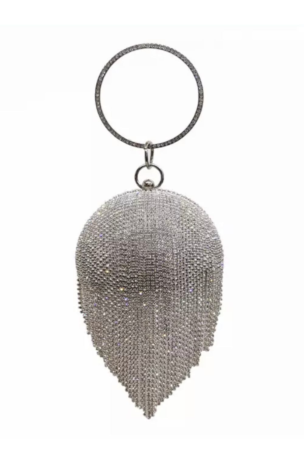 Bolsa Clutch Bola Franjas Prata