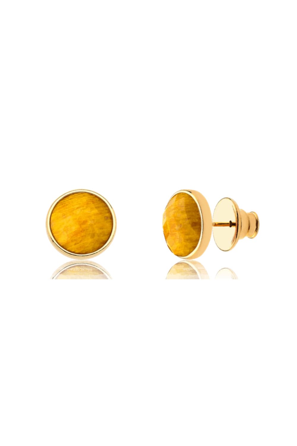 Aimer - Brinco Clássic Feldspato Amarelo Banhado Ouro 18k