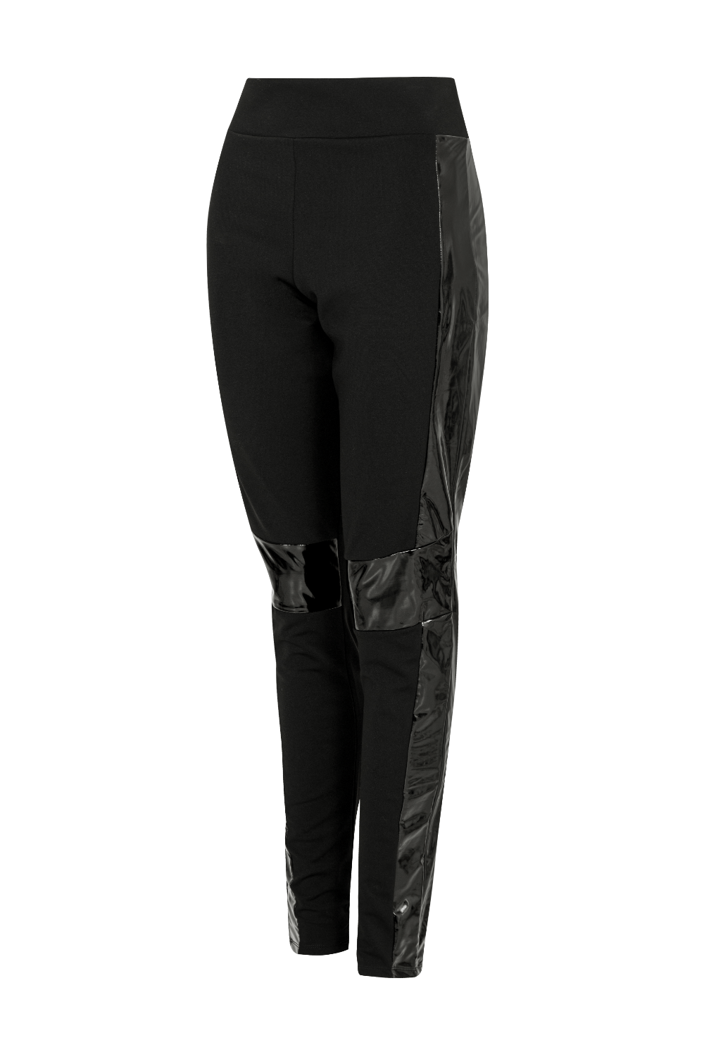 Lecrokí - Calça Legging com Detalhe em Vinil