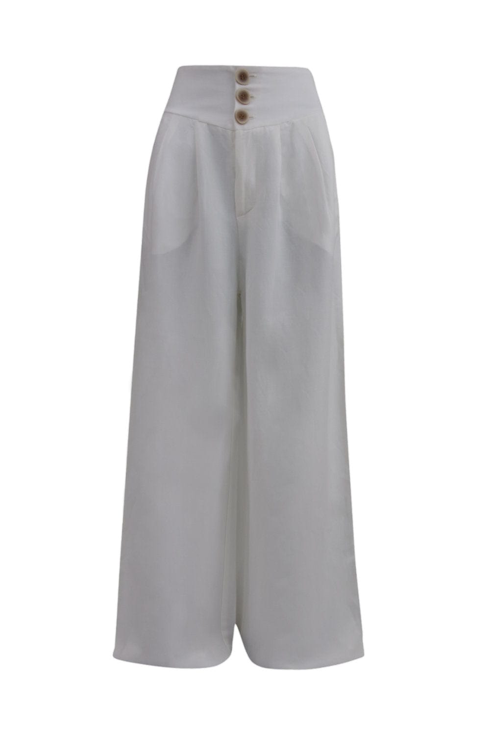 L'Cecci - Calça Pantalona Viscolinho Off White