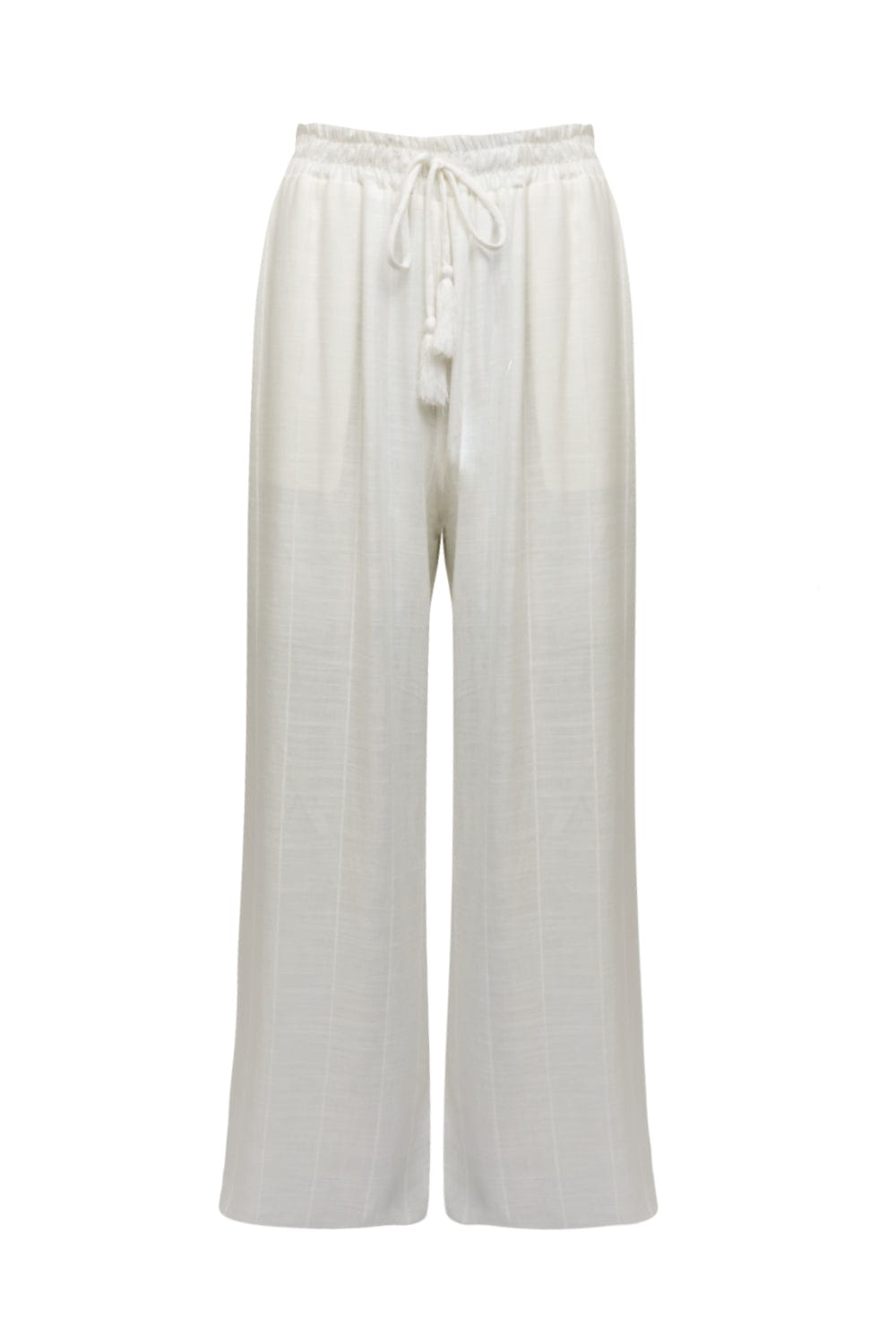 Viviane Furrier - Calça Pantalona em Tecido Off White